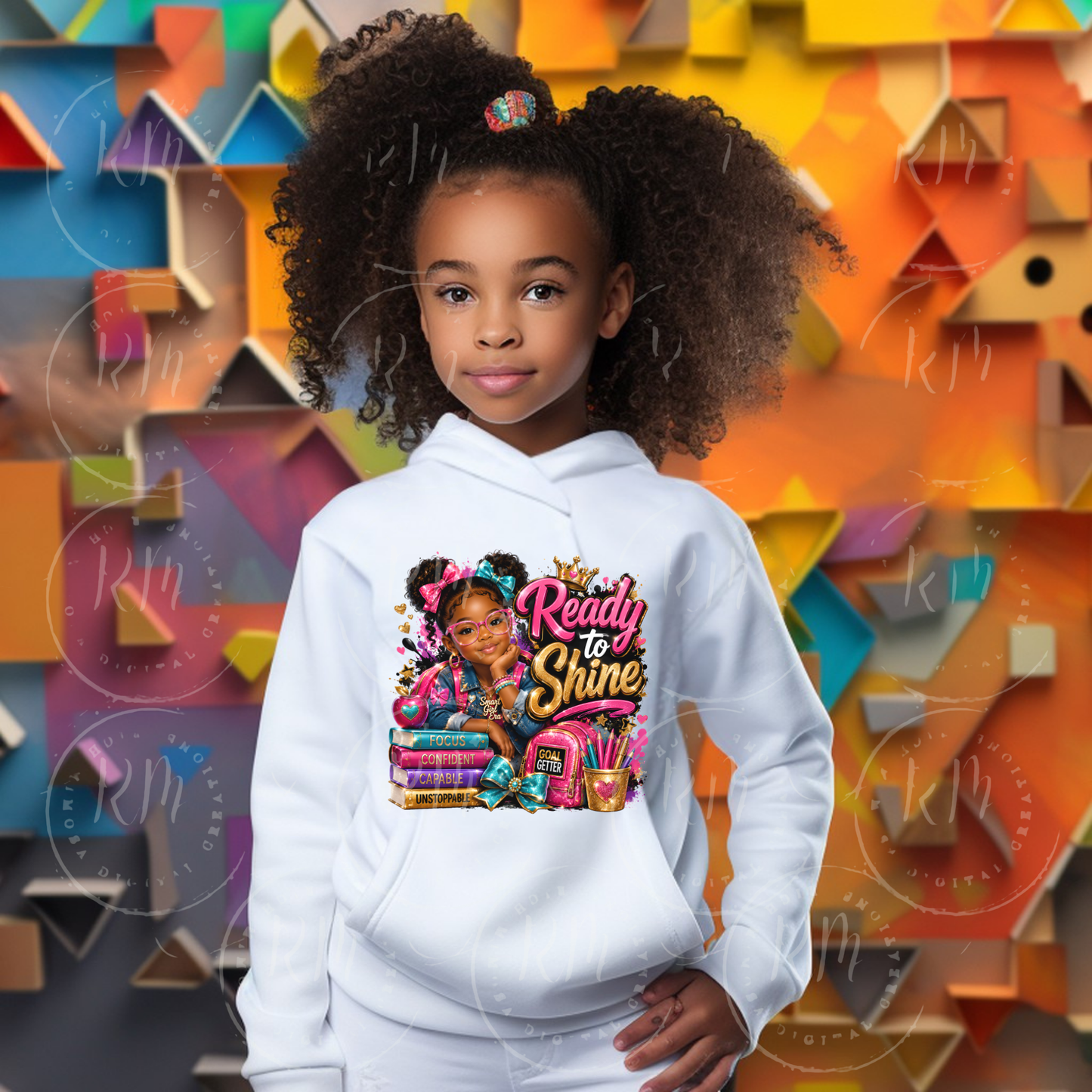 Freebie Back to School Black Girl PNG | PLR Sublimation Design | Resell Rights Included