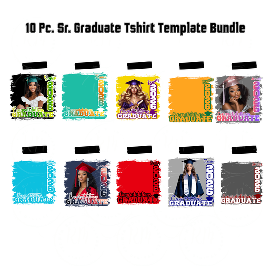 Senior 2026 Shirt Bundle – 10 Editable Canva Designs
