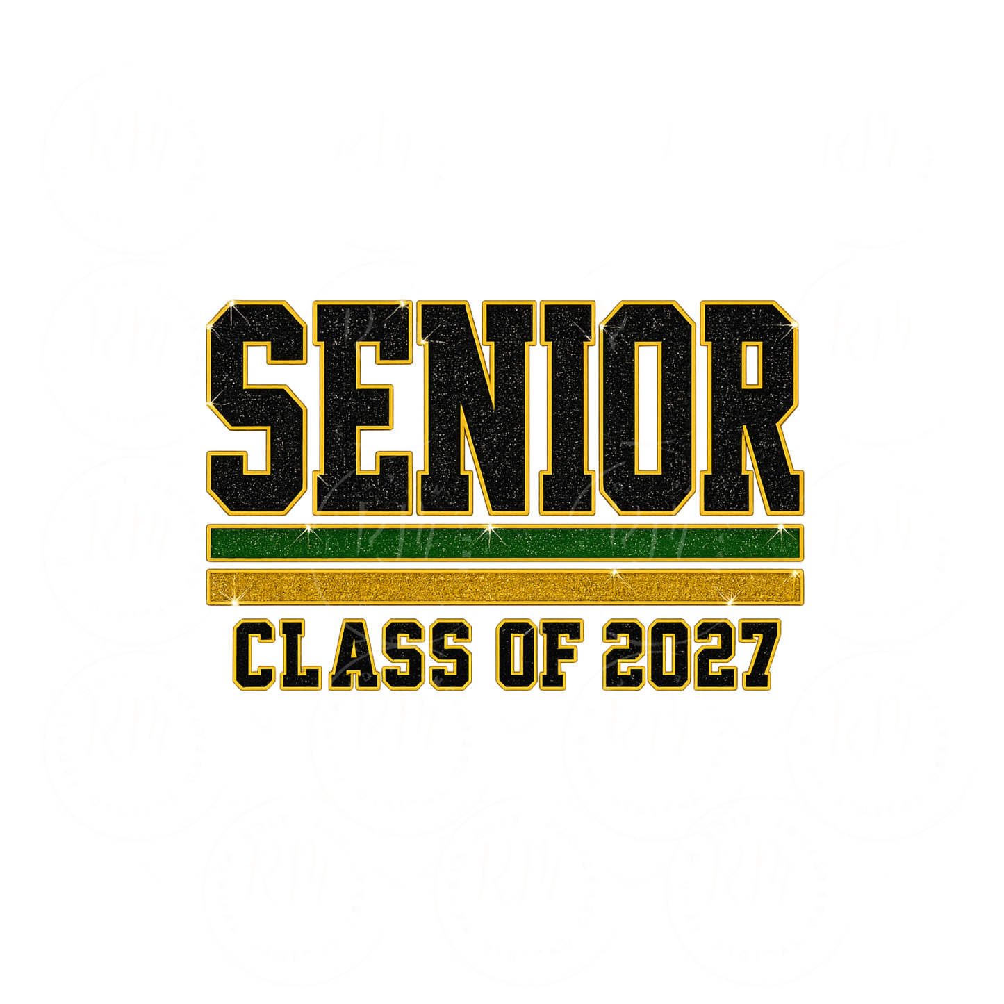 Senior Class of 2027 PNG | Graduation Shirt Design | Varsity Faux Glitter Sublimation | Digital Download
