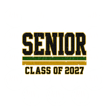 Senior Class of 2027 PNG | Graduation Shirt Design | Varsity Faux Glitter Sublimation | Digital Download