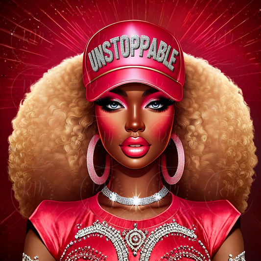 Unstoppable Black Girl PNG | African American Woman Clipart | Blonde Afro Glam PNG | Black Queen Sublimation Design | Melanin Queen Digital Download