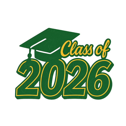 2026 Graduation Clipart, Class of 2026 Green and Yellow, Grad Gift (Digital Download)