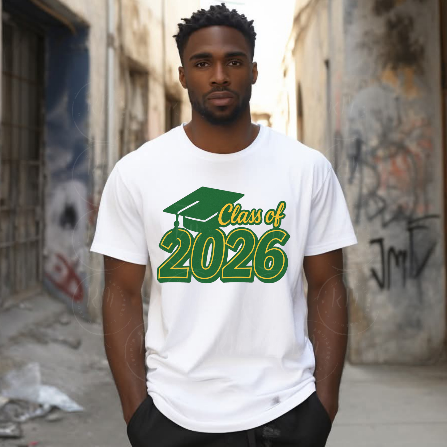 2026 Graduation Clipart, Class of 2026 Green and Yellow, Grad Gift (Digital Download)