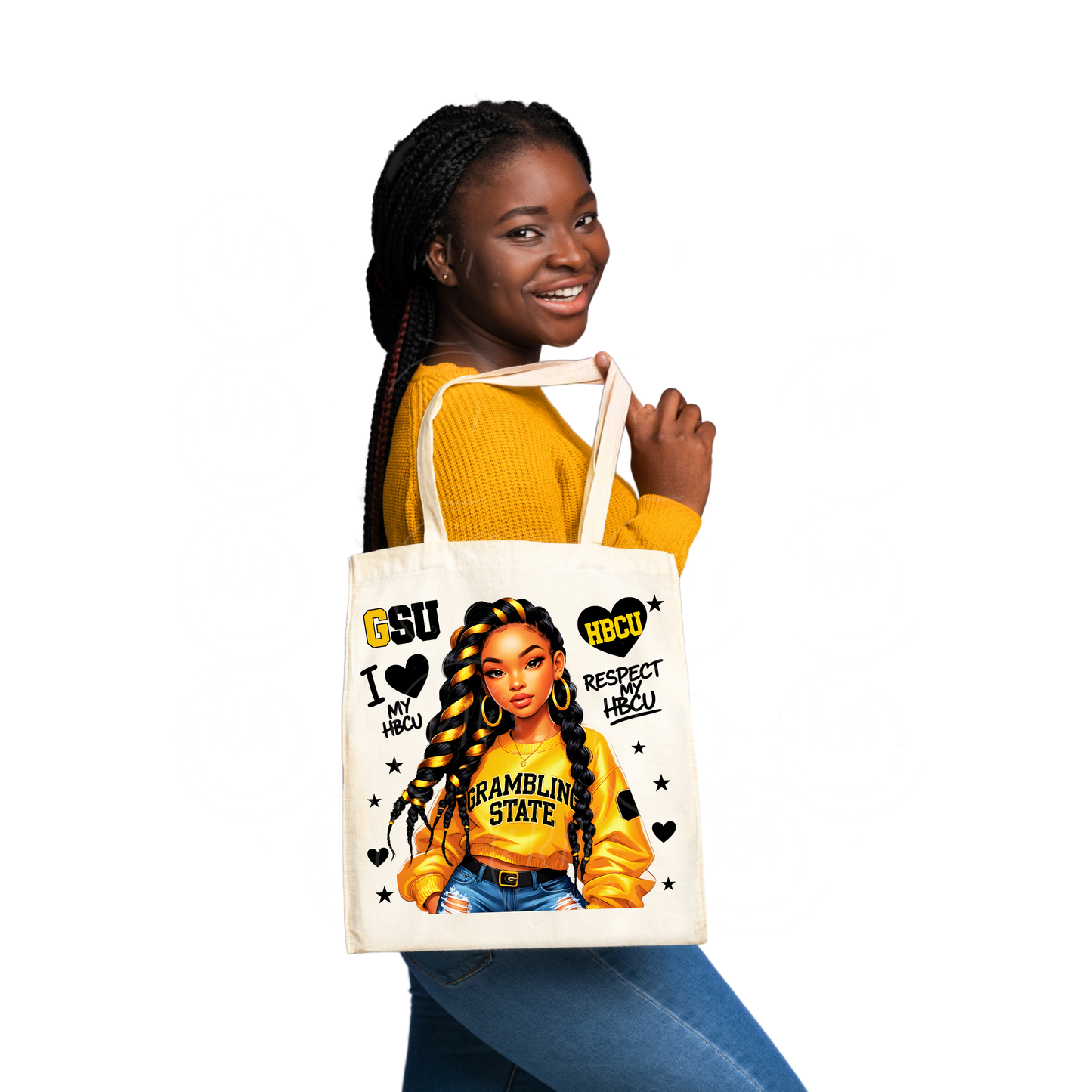 Grambling State University Clipart: Black Woman PNG, HBCU Design (Digital Download)