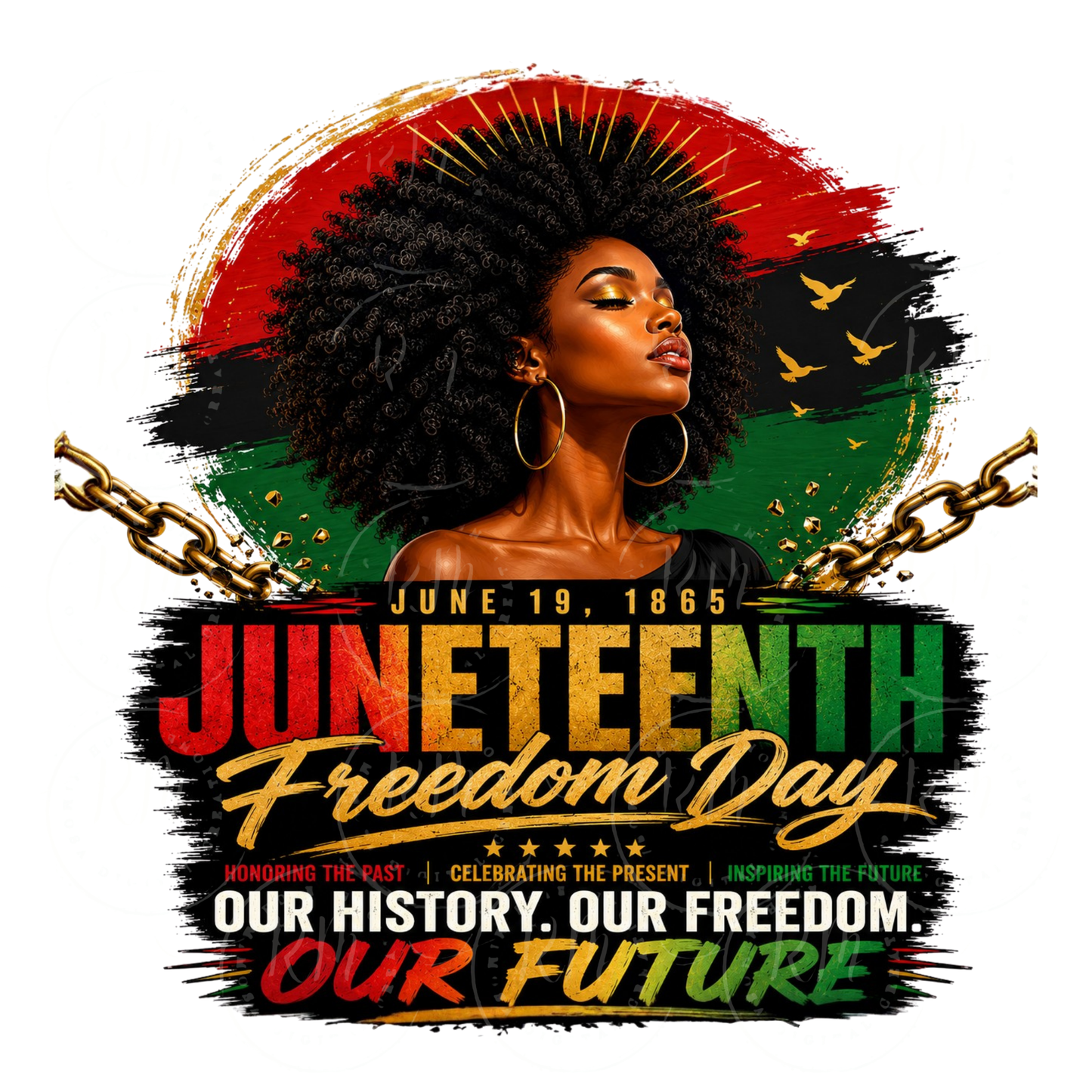 Freebie Friday Juneteenth Freedom Day PNG PLR | Resell As Is | African American Sublimation Design