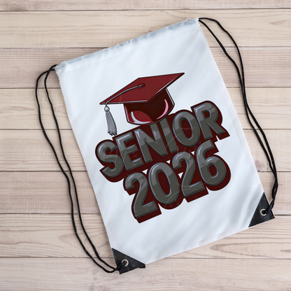 Senior 2026 Clipart - Maroon & Gray Graphics for Grad Gifts, 2026 Grad, DIY Scrapbooking and Invitations, Senior Apparel Design, Grad Gift