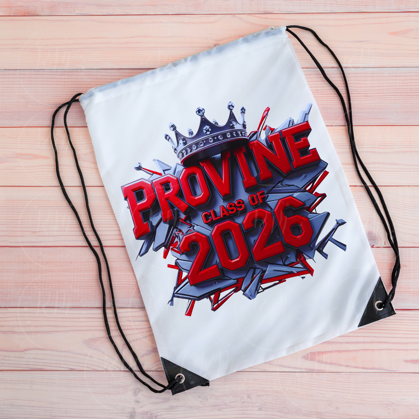 Class of 2026 Clipart, Provine High School PNG – Red and Gray Graphic With Crown, Graduation Gear, JPS PNG