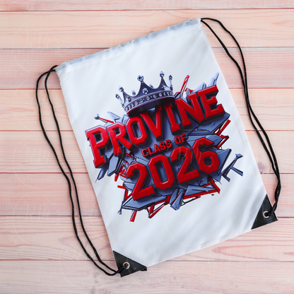 Class of 2026 Clipart, Provine High School PNG – Red and Gray Graphic With Crown, Graduation Gear, JPS PNG