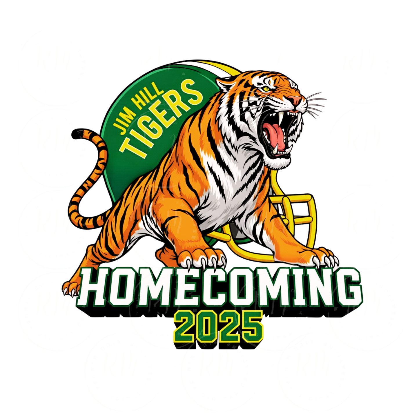 Jim Hill Tigers Homecoming 2025 Clipart – Fierce Tiger Mascot Graphic | School Spirit | Football Helmet | Digital Download | PNG