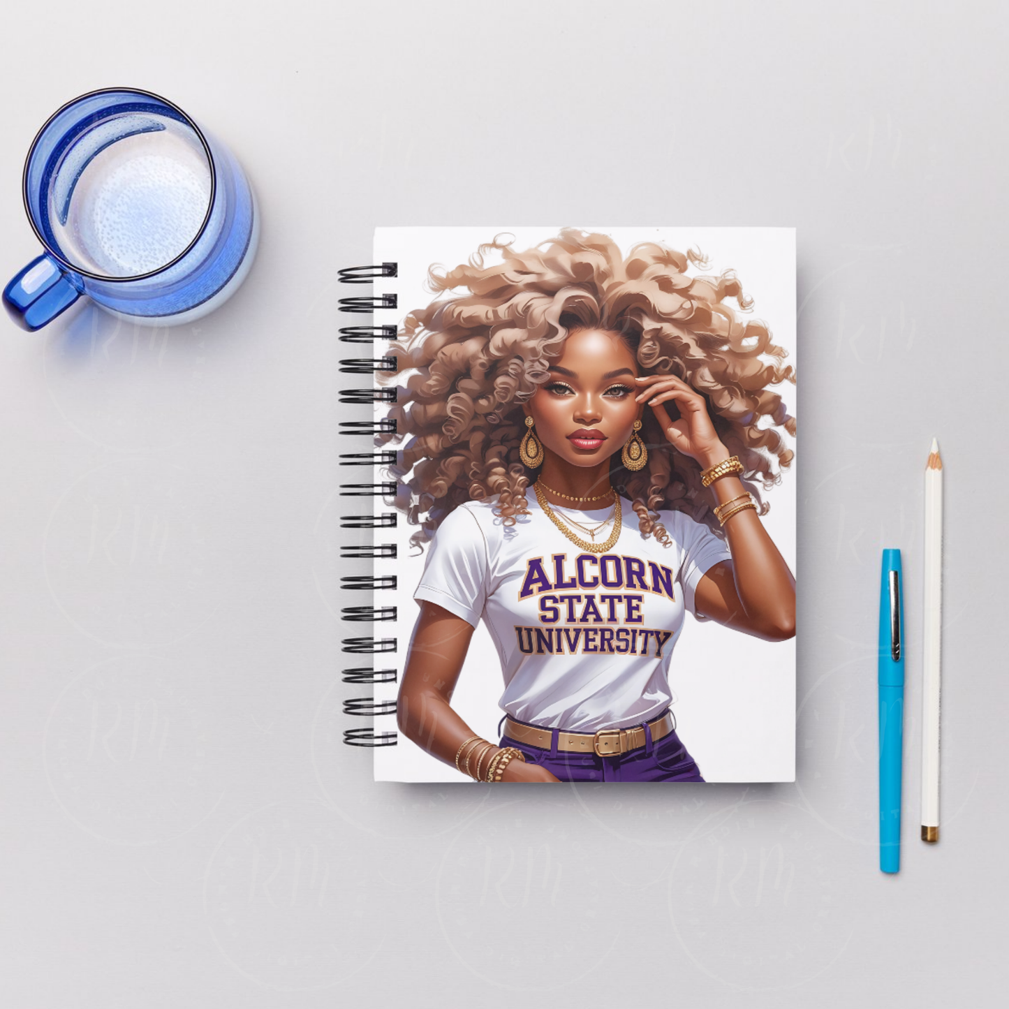Alcorn State University PNG | Black Woman Clipart with Afro Curls | HBCU Pride Digital Download | Sublimation & Craft Design