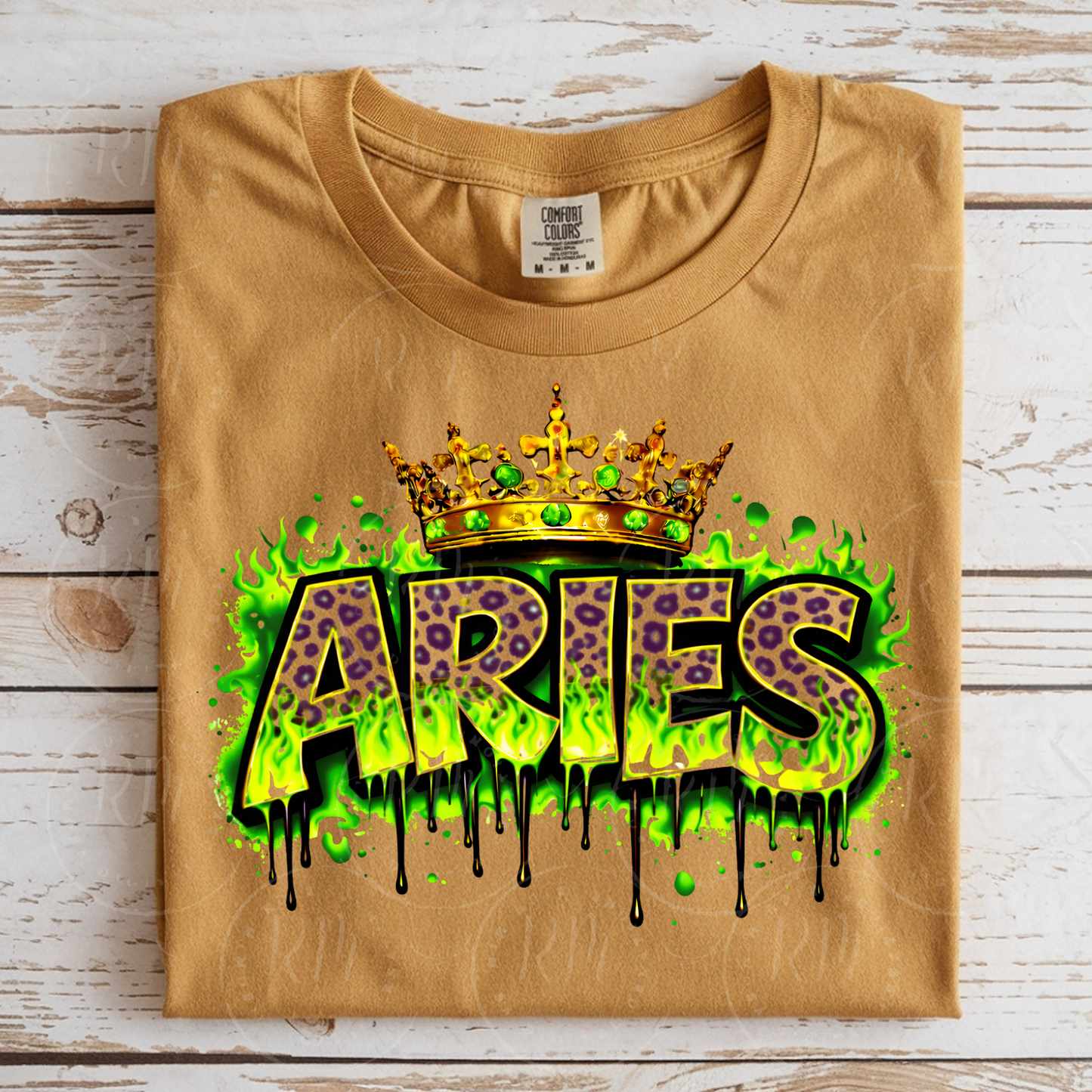 Aries Gold Crown PNG | Dripping Graffiti Zodiac Design (Digital Download)