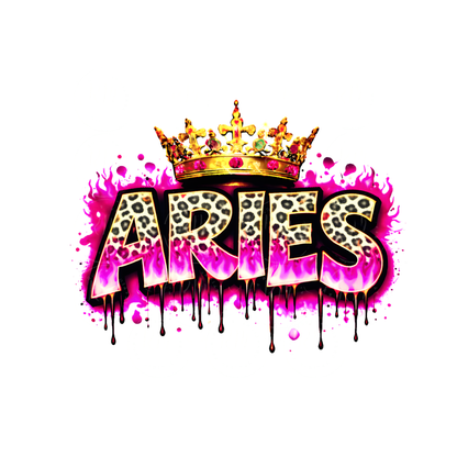 Aries Pink Queen PNG, Zodiac Crown, Fire Flame Astrology Graphic (Digital Download)