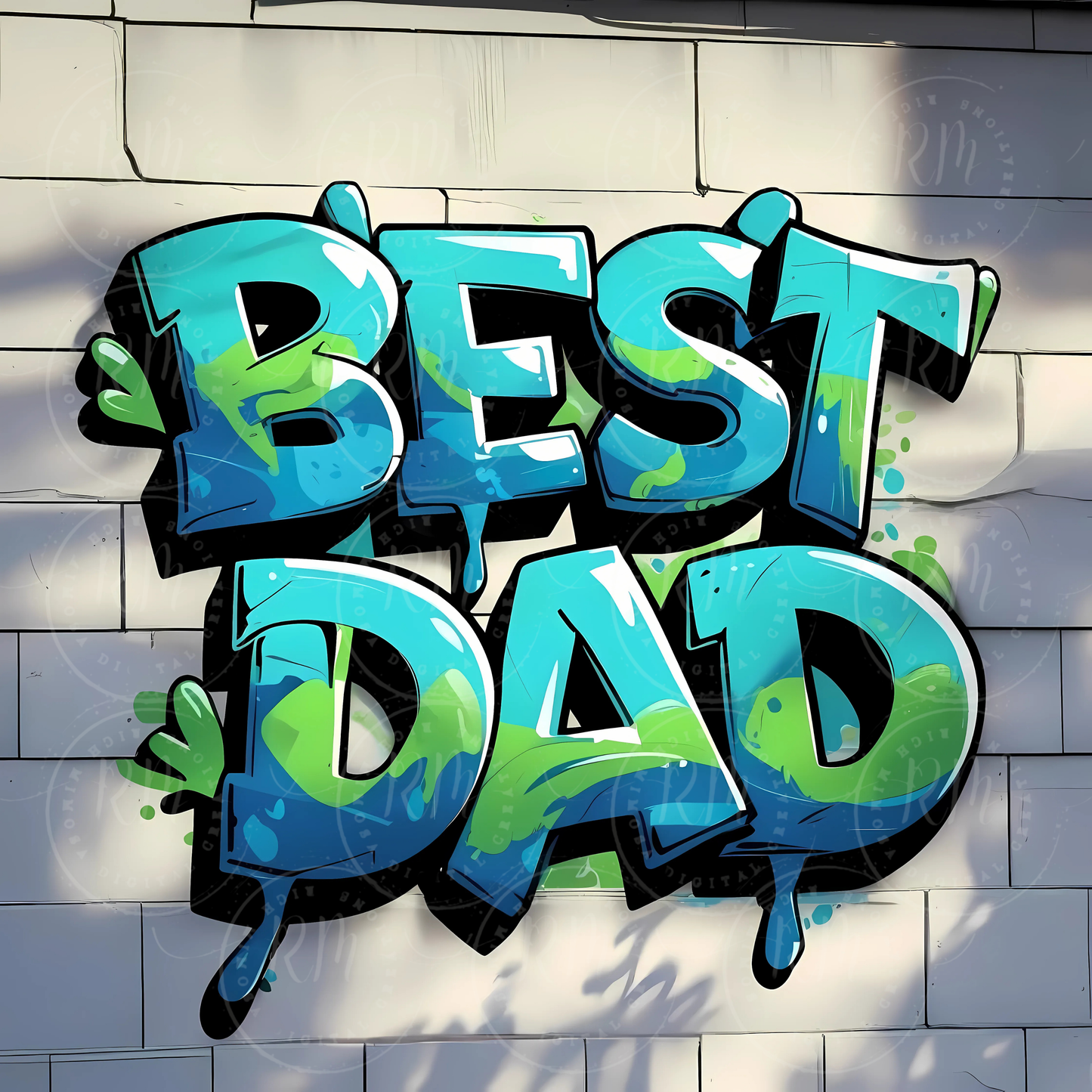 Best Dad Graffiti PNG Bundle | 2 Urban Street Art Father's Day Designs | Digital Download for T-Shirts & Gifts