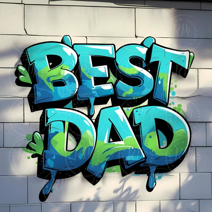 Best Dad Graffiti PNG Bundle | 2 Urban Street Art Father's Day Designs | Digital Download for T-Shirts & Gifts