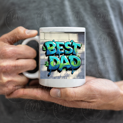 Best Dad Graffiti PNG Bundle | 2 Urban Street Art Father's Day Designs | Digital Download for T-Shirts & Gifts