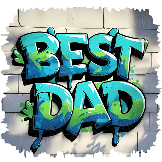 Best Dad Graffiti PNG Bundle | 2 Urban Street Art Father's Day Designs | Digital Download for T-Shirts & Gifts