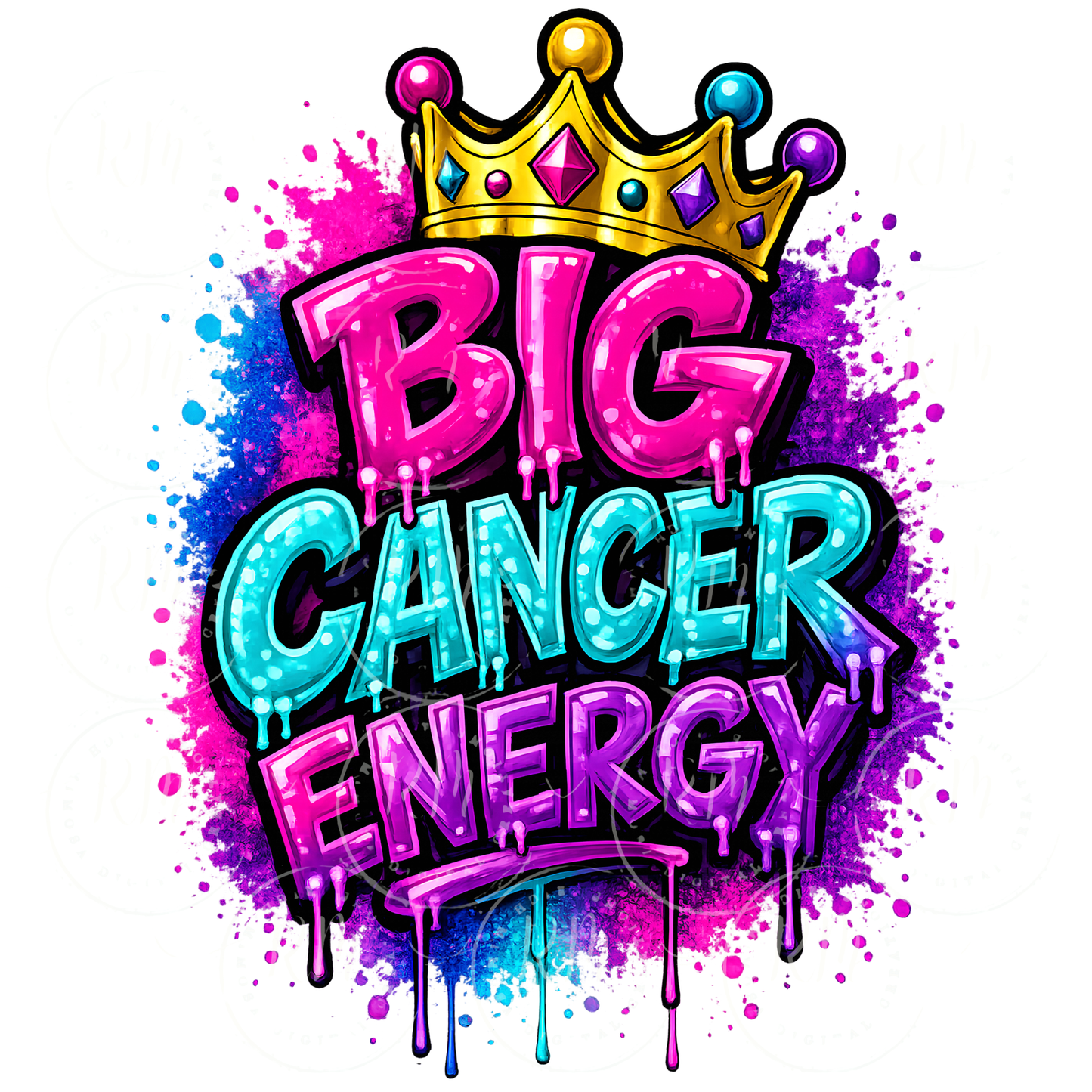 Big Cancer Energy PNG | Cancer Zodiac Sublimation Design | Astrology PNG | Cancer Season Shirt Design | Digital Download