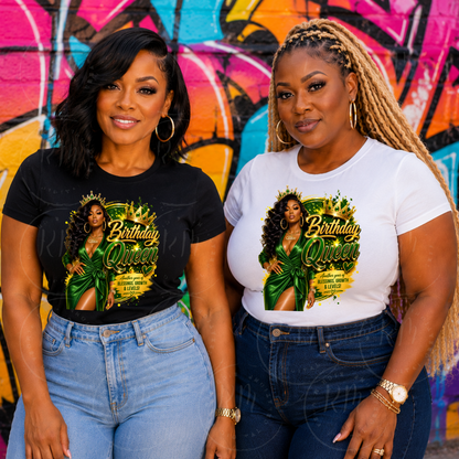 Birthday Queen PNG | Black Girl Birthday Shirt Design