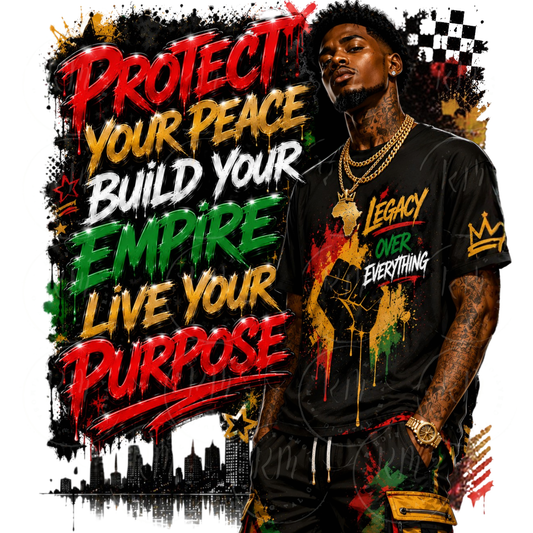 Protect Your Peace PNG, Black Man Empowerment Sublimation Design, African American Motivational Shirt Graphic