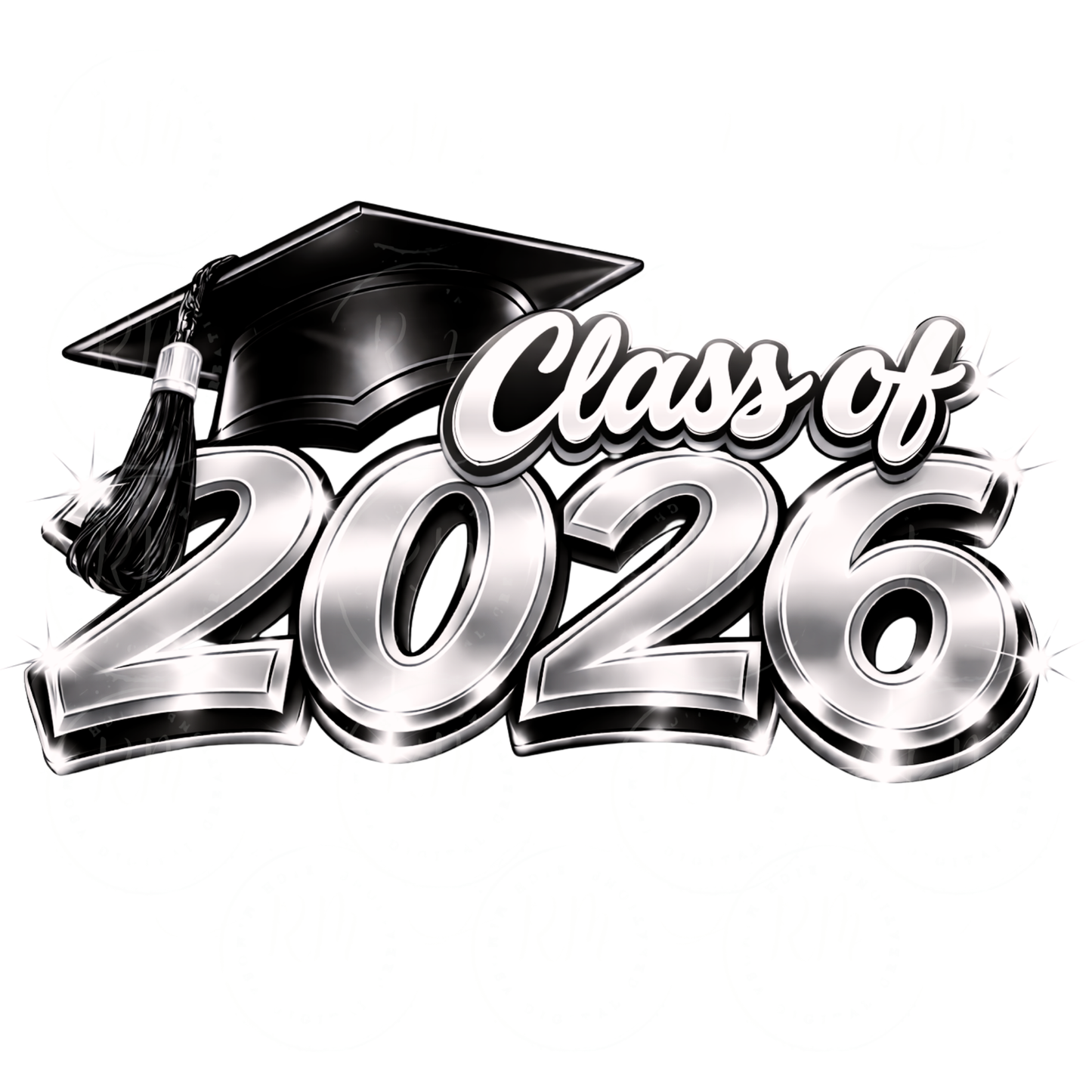 Black and Silver Class of 2026 Graduation Clipart: DIY Scrapbooking (Digital Download)