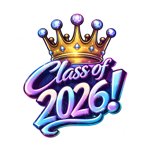 Class of 2026 Crown PNG, Iridescent Graduation Design, Senior Bling Clipart (Digital Download)