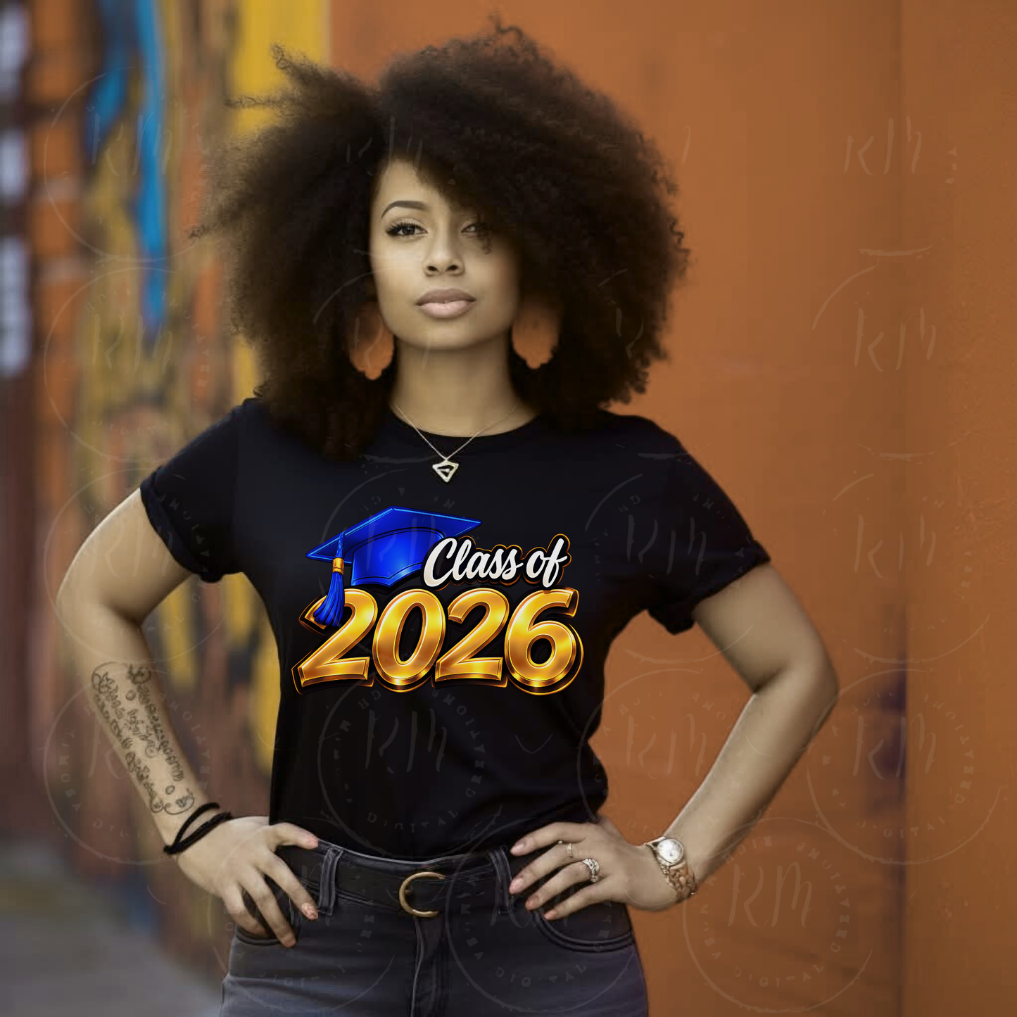 Blue and Gold Class of 2026 Graduation Clipart: DIY Scrapbooking (Digital Download)
