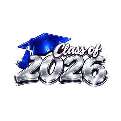 Blue and Silver Class of 2026 Graduation Clipart: DIY Scrapbooking (Digital Download)