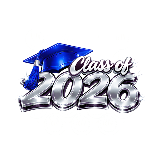 Blue and Silver Class of 2026 Graduation Clipart: DIY Scrapbooking (Digital Download)