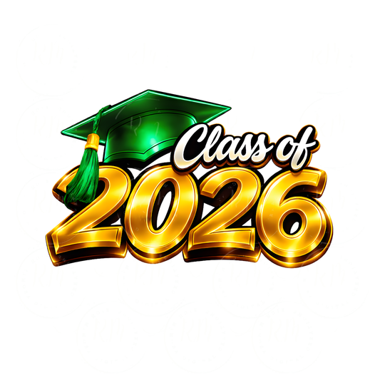 Green and Gold Class of 2026 Graduation Clipart: DIY Scrapbooking (Digital Download)
