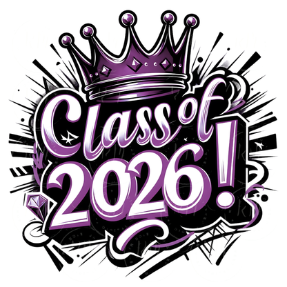 Class of 2026 Clipart Purple & White Graphics Digital Download for Graduation Decor and Invitations