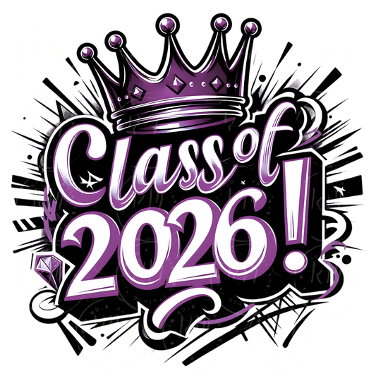 Class of 2026 Clipart Purple & White Graphics Digital Download for Graduation Decor and Invitations