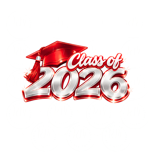 Red and Silver Class of 2026 Graduation Clipart: DIY Scrapbooking (Digital Download)