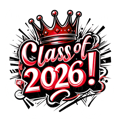 Class of 2026 Clipart Red & White Graphics Digital Download for Graduation Decor and Invitations