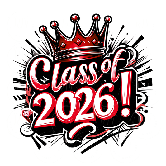 Class of 2026 Clipart Red & White Graphics Digital Download for Graduation Decor and Invitations
