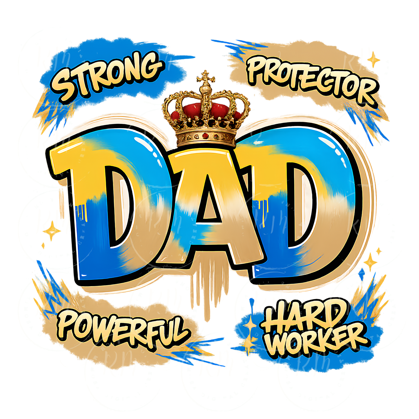 Strong Protector Dad PNG | Father's Day Shirt Design | Powerful Hard Worker Graphic | Dad Sublimation PNG