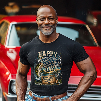 Happy Father's Day Fishing PNG | Bass Fishing Dad Shirt Design | Father's Day Angler Graphic | Fishing Lover Sublimation PNG