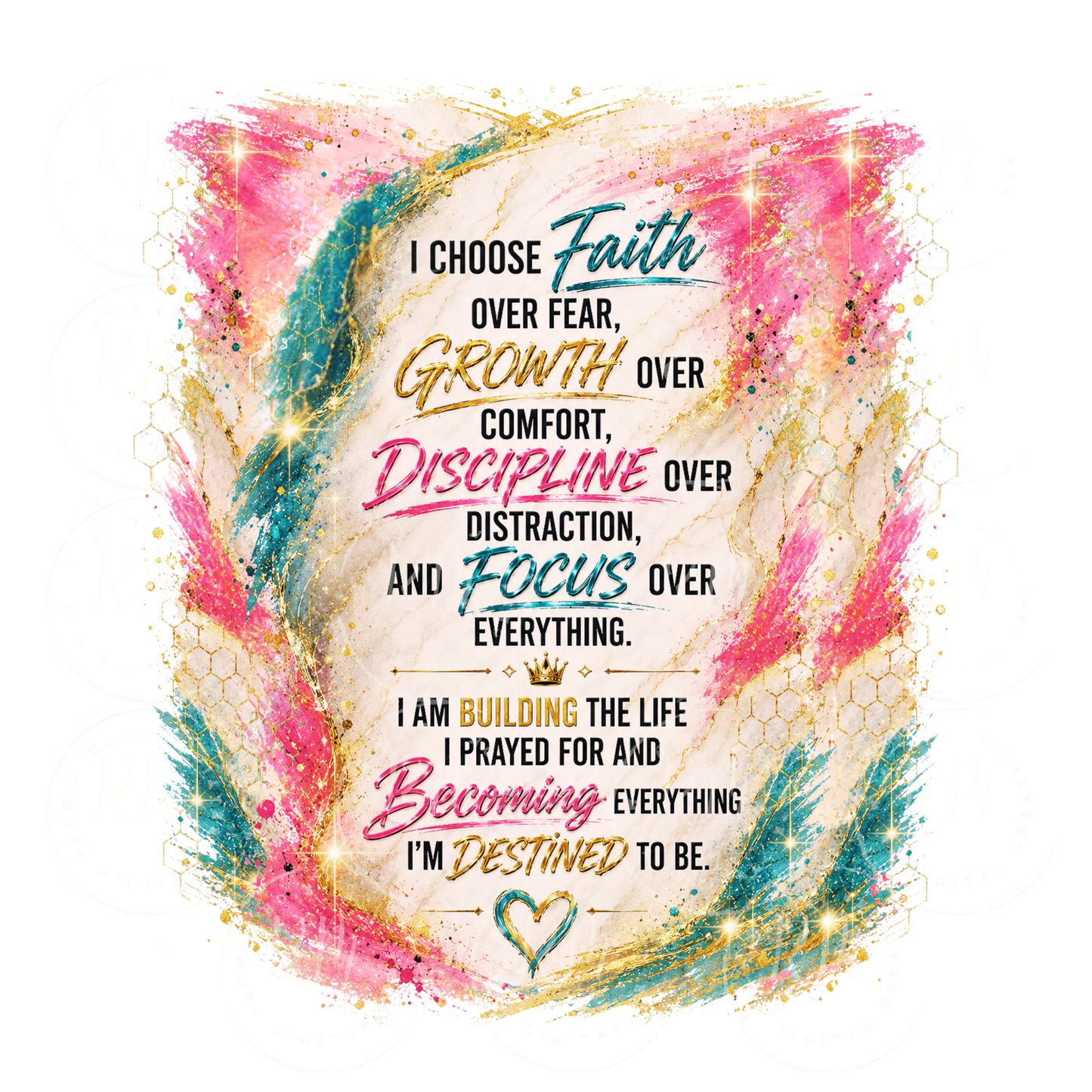 Freebie Friday | Choose Faith Over Fear Inspirational PNG | Motivational Quote Sublimation Design | Printable Digital Download | PLR Included