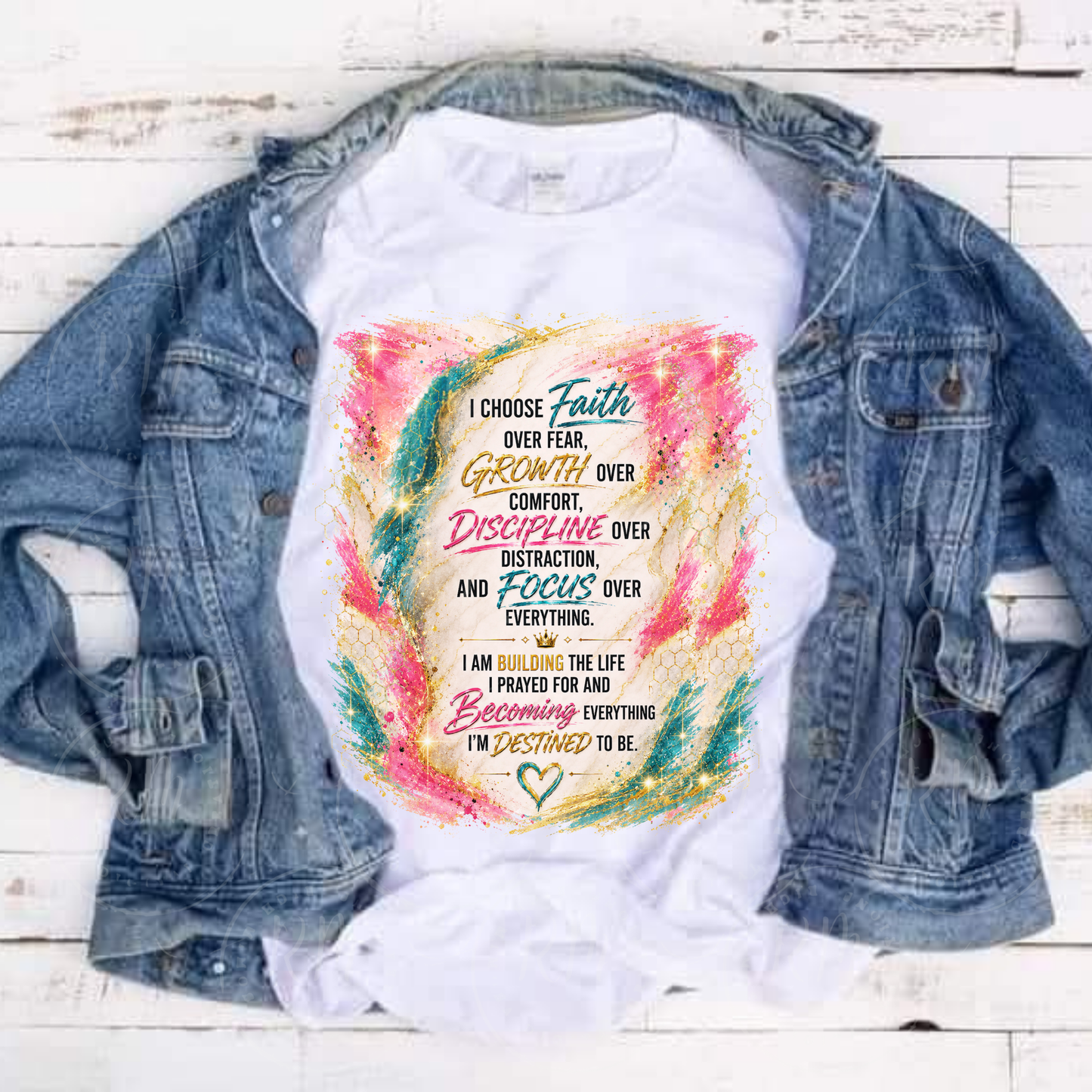 Freebie Friday | Choose Faith Over Fear Inspirational PNG | Motivational Quote Sublimation Design | Printable Digital Download | PLR Included