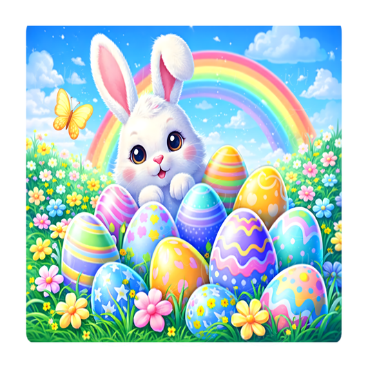 Freebie Friday Easter Bunny PNG (Resell Allowed) | Cute Bunny Eggs Rainbow Sublimation Design