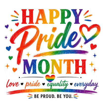 Happy Pride Month Rainbow PNG | LGBTQ Sublimation Design