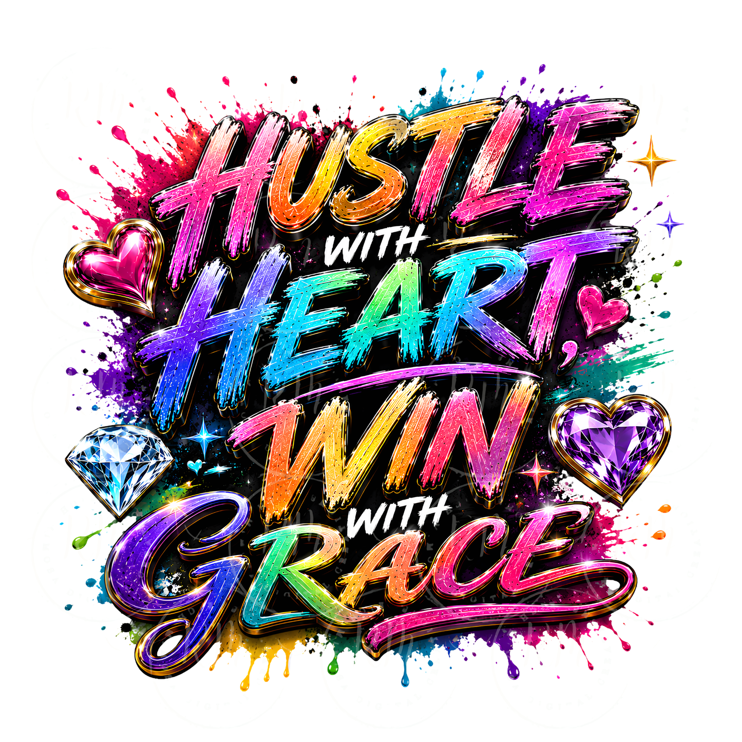 Freebie Friday | Hustle with Heart, Win with Grace PNG | PLR Resell Rights