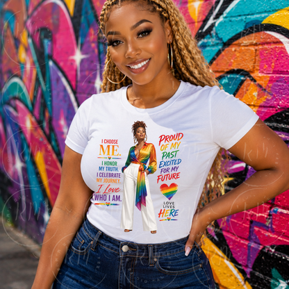 LGBTQ+ Pride PNG| I Choose Me Motivational Sublimation Design | Self Love Digital Download