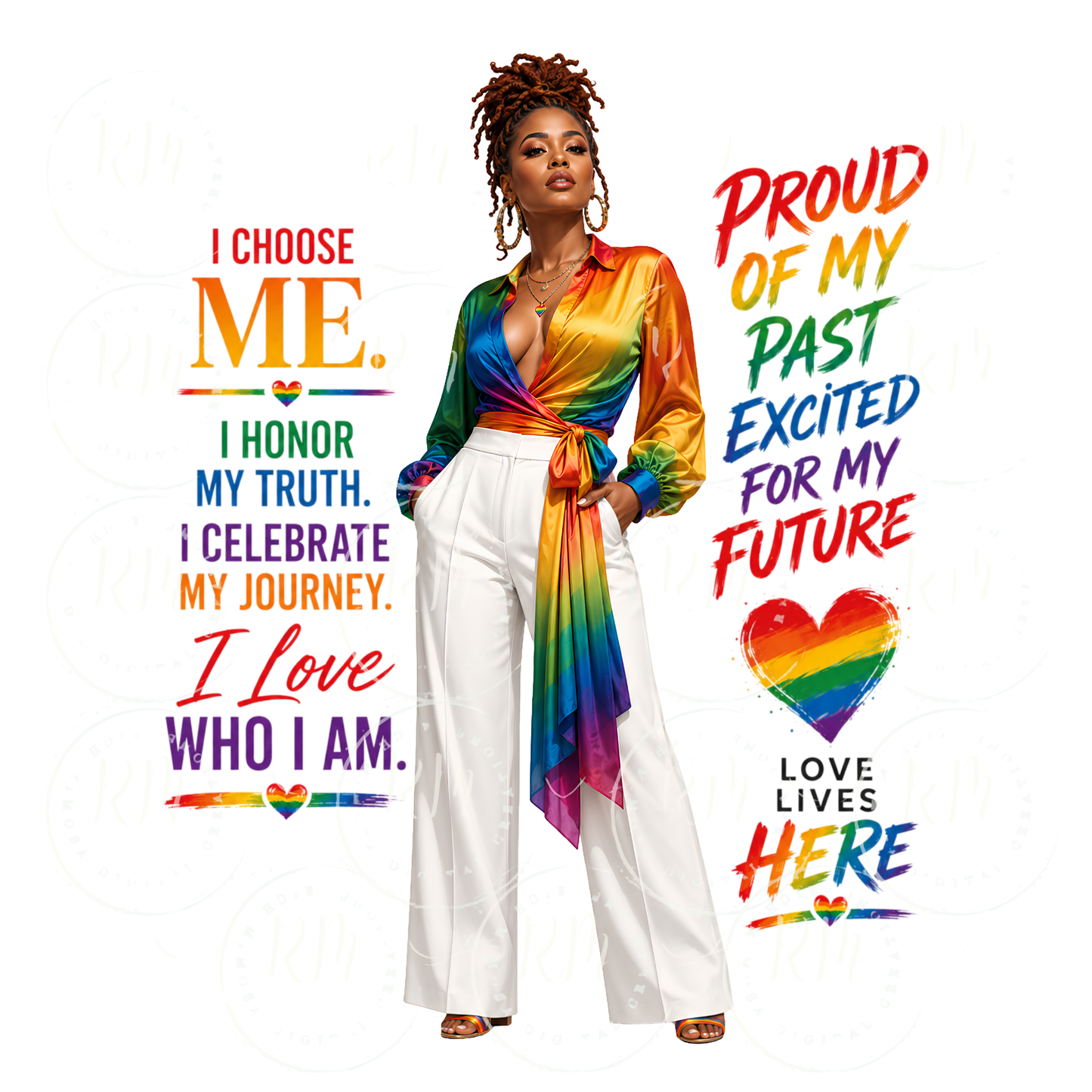 LGBTQ+ Pride PNG| I Choose Me Motivational Sublimation Design | Self Love Digital Download