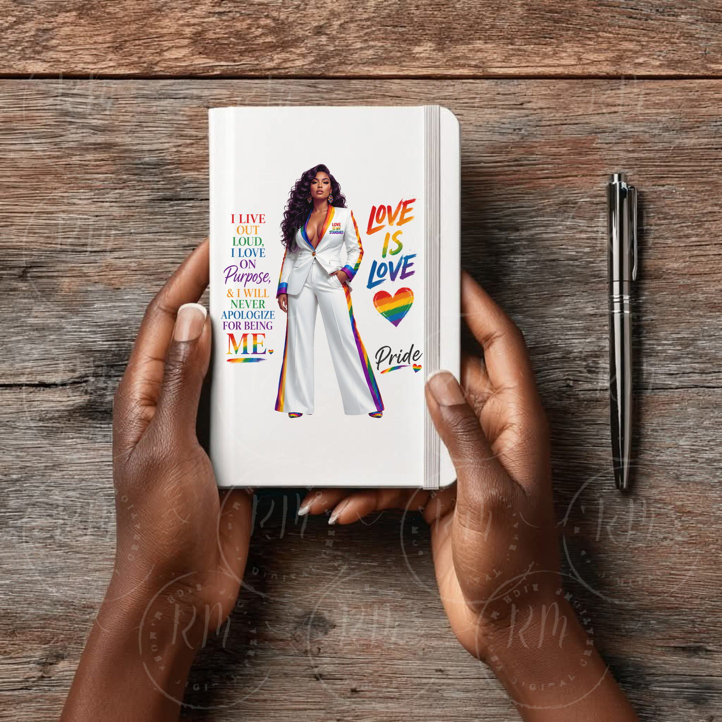 I Live Out Loud I Love On Purpose PNG | LGBTQ Pride PNG | Rainbow Pride Woman Design | Pride Sublimation PNG | Self Love Quote