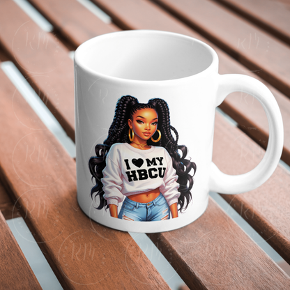 I Love My HBCU Girl Clipart, HBCU PNG for T-Shirts, Totes and other Merch, Black Woman Sublimation Design