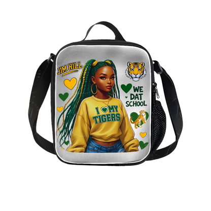 Jim Hill High School Tigers Digital PNG – Black Girl School Spirit Graphic | Yellow & Green Pride Download for T-Shirts, Merch & DIY Projects