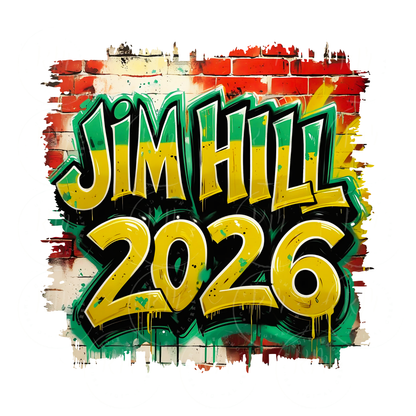 Jim Hill 2026 School Spirit Graffiti Clipart – Bold Green and Gold Urban Wall Art for School Pride, Graduation, and Event Designs