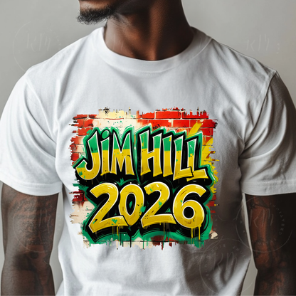 Jim Hill 2026 School Spirit Graffiti Clipart – Bold Green and Gold Urban Wall Art for School Pride, Graduation, and Event Designs