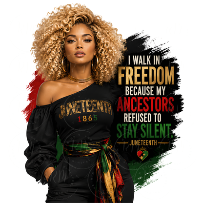 Juneteenth Freedom PNG | African American Pride Shirt Design | Black History Digital Download | Sublimation PNG | DTF Transfer Design
