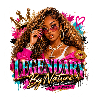 Luxury Black Girl PNG | Glam Fashion Sublimation Design | Urban Streetwear Graphic
